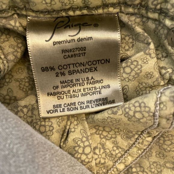 PAIGE DENIM Light Green Cargo Skinny Leg Mid Rose Casual Pant 27 - Picture 11 of 11